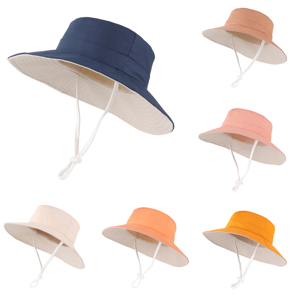 

Baby Sun Hat Infant Boys Girls Summer UPF 50+ Sun Protection Beach Hat Toddler Solid Color Safari Sun Hats Cap Kid Bucket Hat