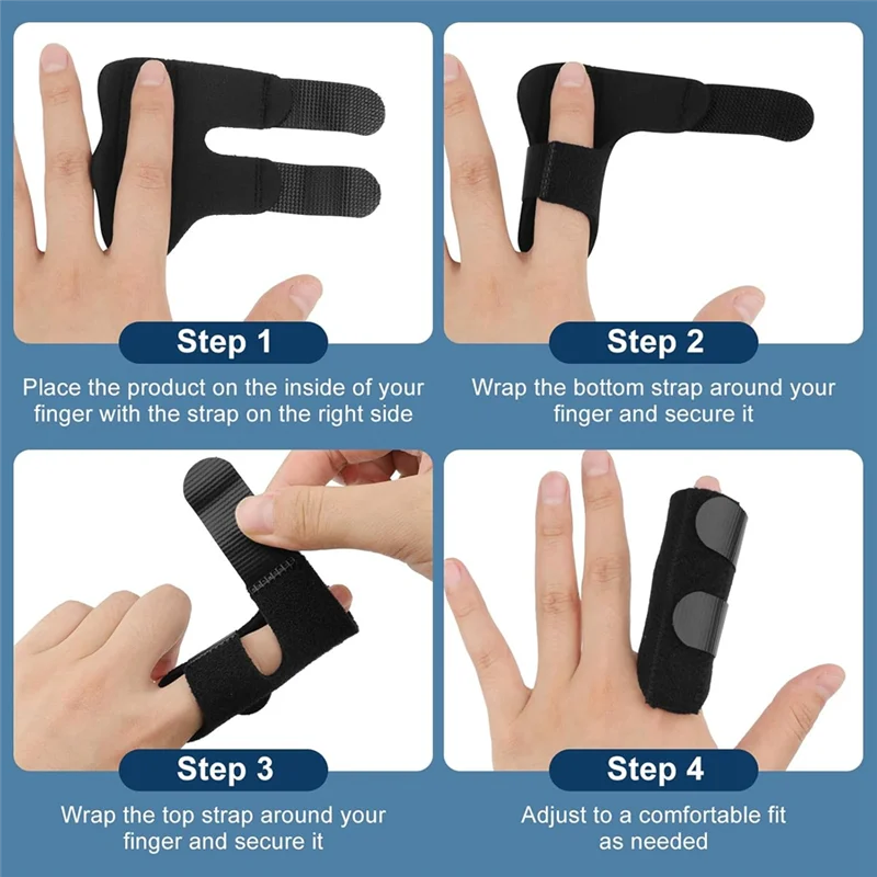 

ABVA-Trigger Finger Splint,Finger Braces Joint Stabilizer, Adjustable Mallet Splint And Hand Brace,Finger Straightener 10Pcs