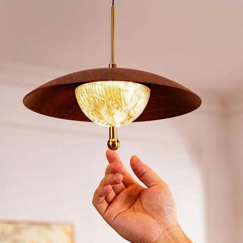 Walnut creative galaxy bar chandelier restaurant restaurant vertical bedside hanging line lamp retro style