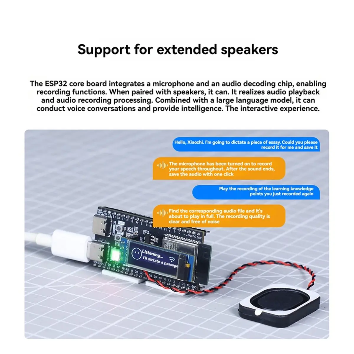 Development Board Onboard -N16R8 16MB Flash 8MB PSRAM with 0.96 Inch OLED Screen XiaoZhi AI Voice