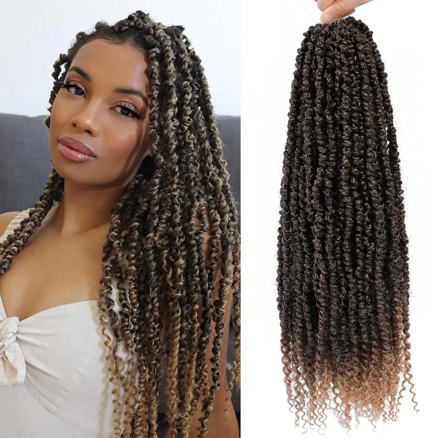 Sambriad Passie Twist Haar 14 Inch Passie Wendingen Gehaakte Vlechten Gemaakt Van Bohemian Haar Synthetische Vlechten Hair Extension