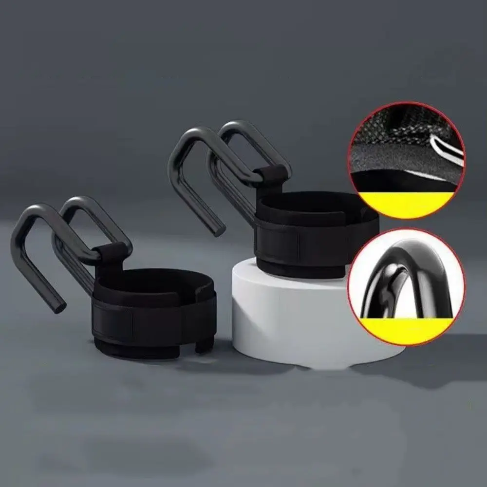 

1 Pair Pull-up Weight Lifting Grip Hook Non-Slip Adjustable Auxiliary Power Wrist Guard Auxiliary Black Steel Hook Grips Strap