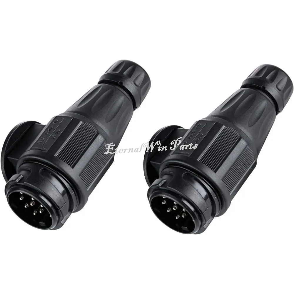 

12V-24 13-контактный разъем для прицепа, 2 шт., водонепроницаемый разъем для автомобильного грузовика, автофургона, каравана, лодки, буксировочная проводка