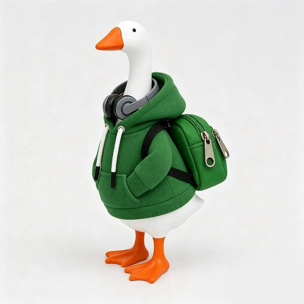Funny 7 Inch Goose Outfits Hoodies Soft Solid Color Mini Porch Goose Hoodies Tabletop Goose Costume for Table Decoration
