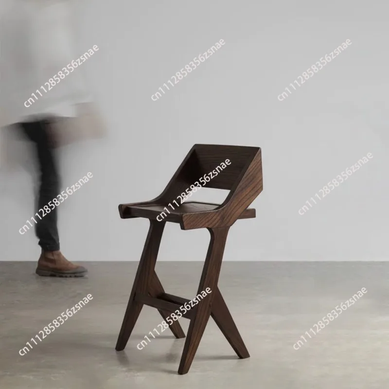 South elm bar  medieval wabi sari ins solid wood coffee stool retro high-footed  island counter bar stool