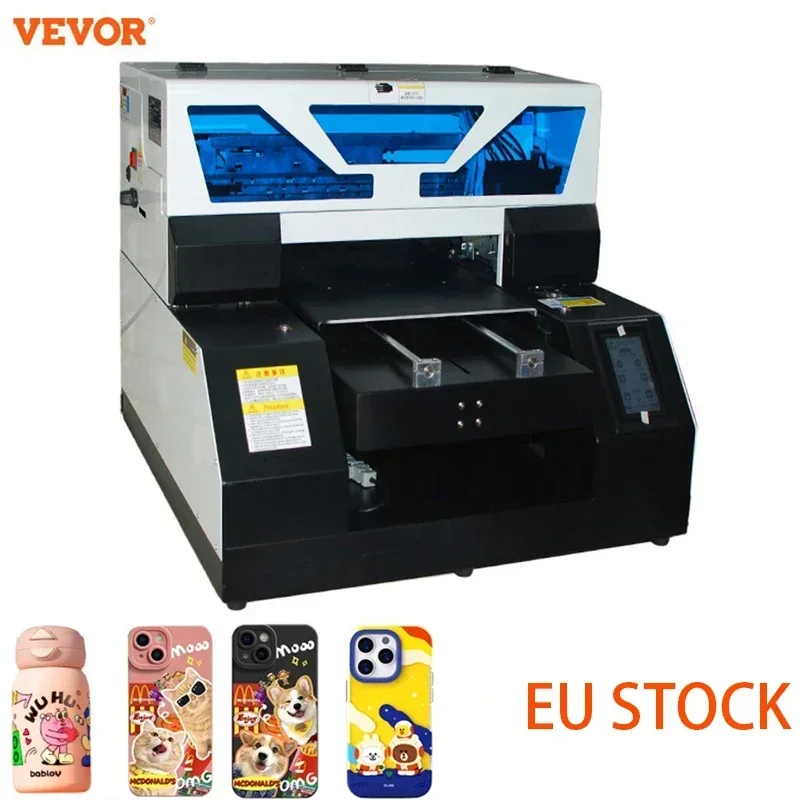 เครื่องพิมพ์แบบแท่นราบ VEVOR รุ่น UpgradeA3-19UV, เครื่องพิมพ์อเนกประสงค์ปรับความสูงอัตโนมัติและพิมพ์บนขวดได้ หลายสี