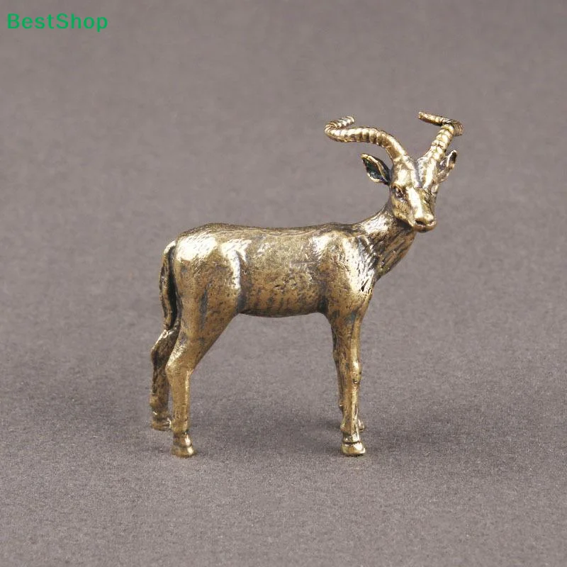 Vintage Brass Leader Sheep Statue Desktop Ornament Metal Cute Figurines Miniatures Home And Office Decoration Car Ornaments