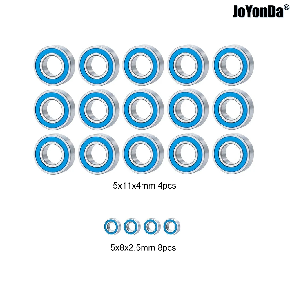 

19pcs Chrome Steel Ball Bearing Metric Blue Rubber Sealed on Two Sides Stampede Bandit Kit for RC Traxxas Slash 2WD