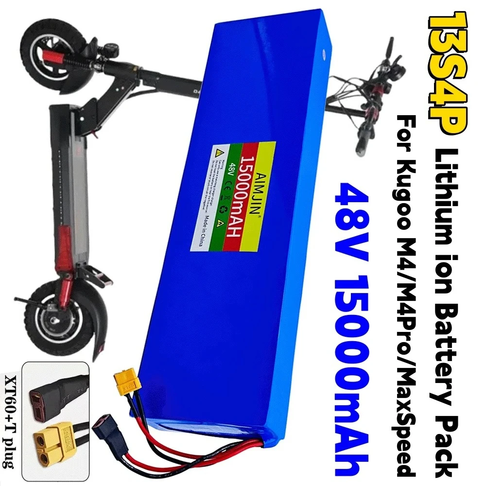 Lithium ion Battery Pack 18650 (48V, 15Ah) High Capacity 15000mah For Electric Scooter Kugoo M4/M4Pro/MaxSpeed