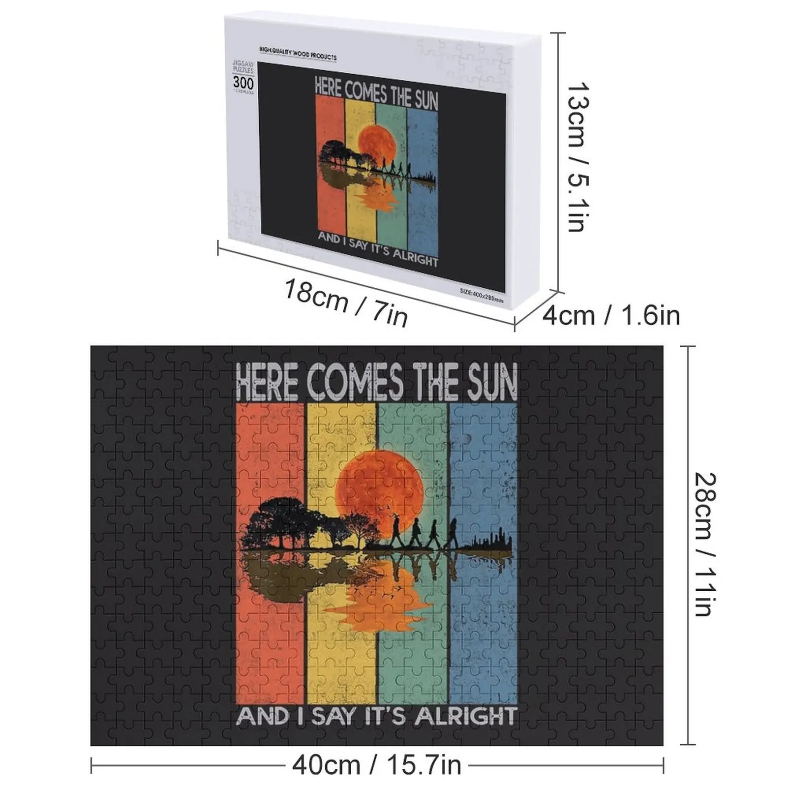 Ecco come il sole e lo dice che è vivo Puzzle grafico per chitarra Puzzle personalizzato con nome in legno Puzzle con foto personalizzate