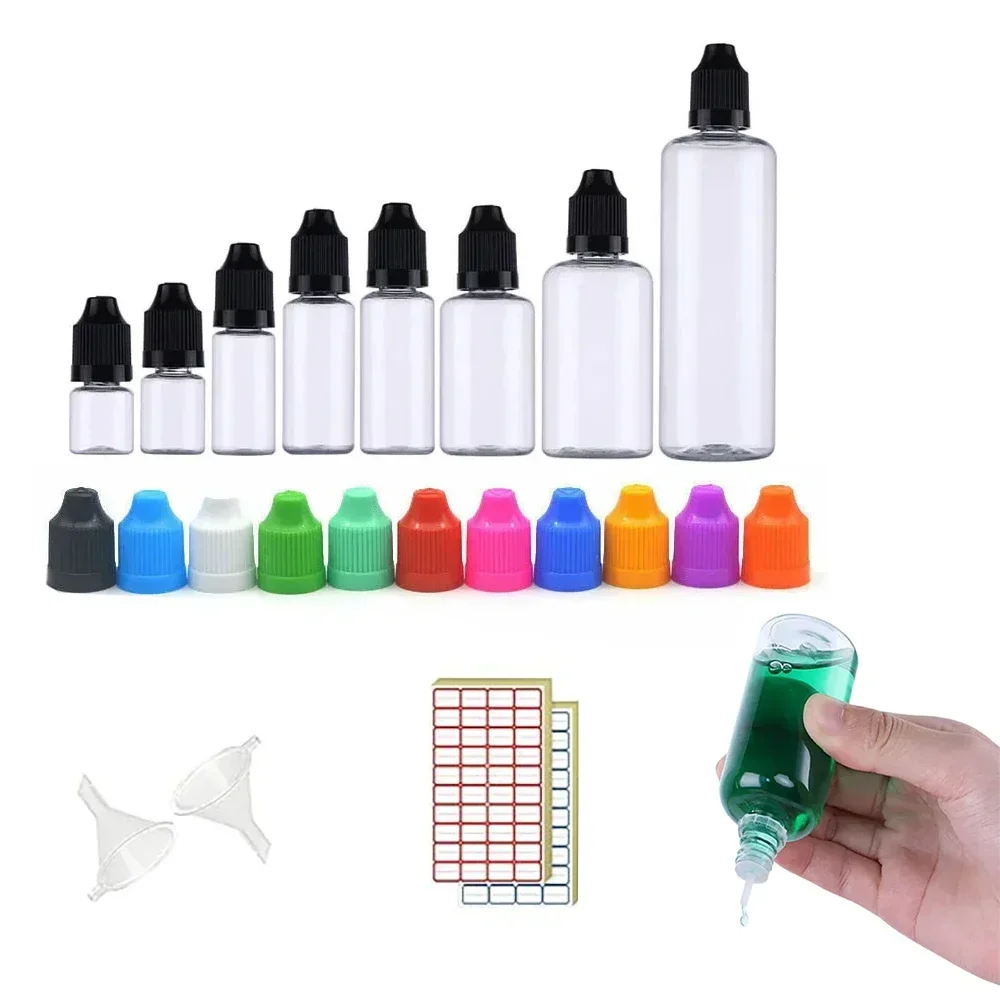 Botellas Vacías de plástico PET para líquidos, gotero rellenable para aceite de vapeo, contenedor de viaje reutilizable, 5ml-120ml, venta al por mayor