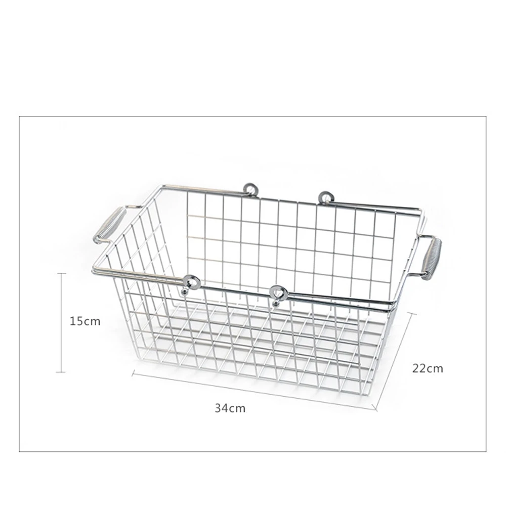 Shopping Basket Boutique Store Makeup Shop Stainless Steel Basket Silvery Plating Anti-corrosion Rust Metal Basket