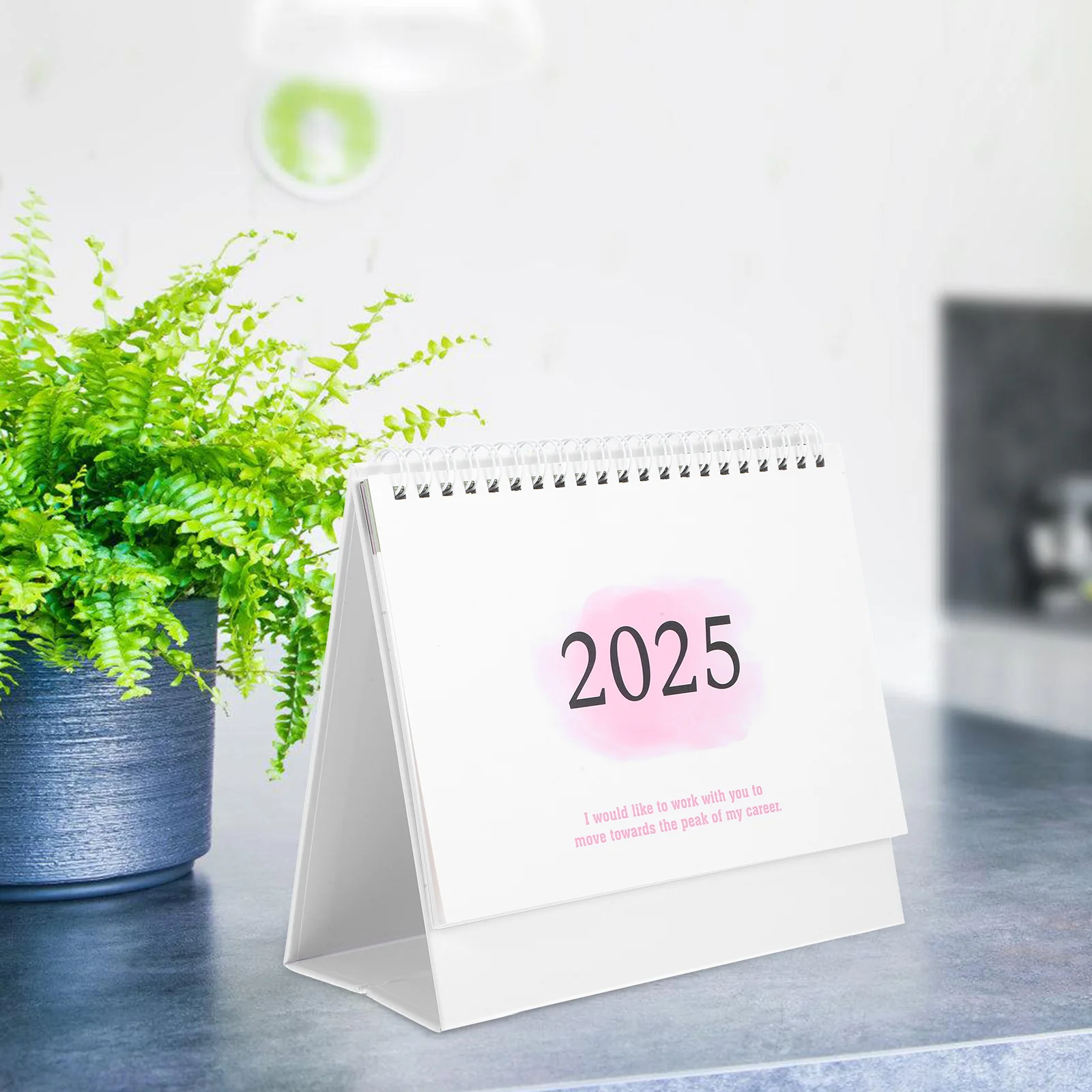 English Version Desk Calendar 2025 Stylish Monthly Planner Home Office Decor Standing Base Simple Design