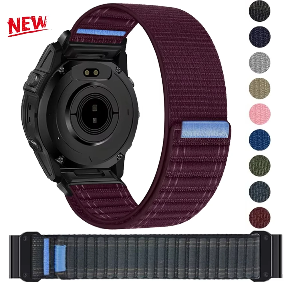 20/22/26mm Quick-release Wave Pattern Nylon Strap for Garmin Fenix 9 9 Pro/Tactix8/Quatix 8 51/47/43mm Comfortable Bracelet Band