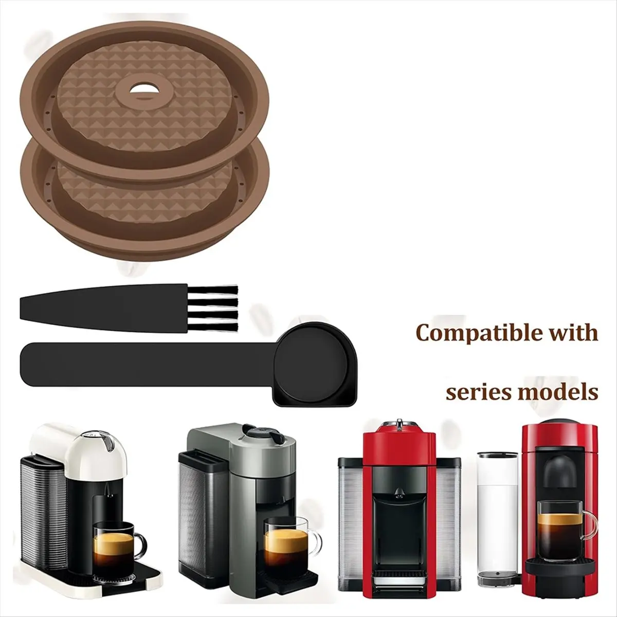 A013 2 tapas reutilizables para cápsulas de café, discos de cápsulas de café Vertuo recargables con papel de aluminio