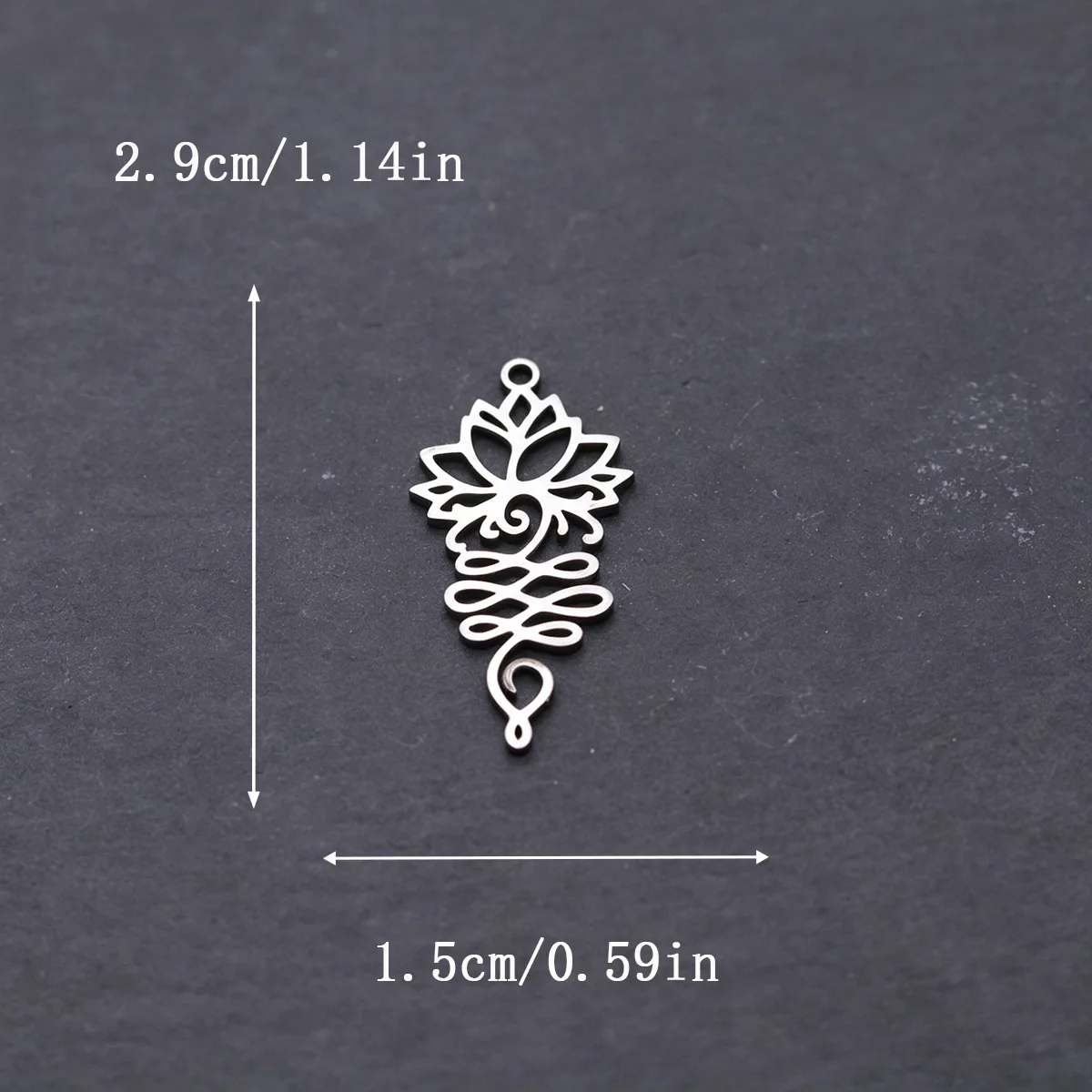 3pcs Unalome Lotus Flower DIY Earrings Stainless Steel Pendant Charms For Jewelry Making Necklace Women Accessories