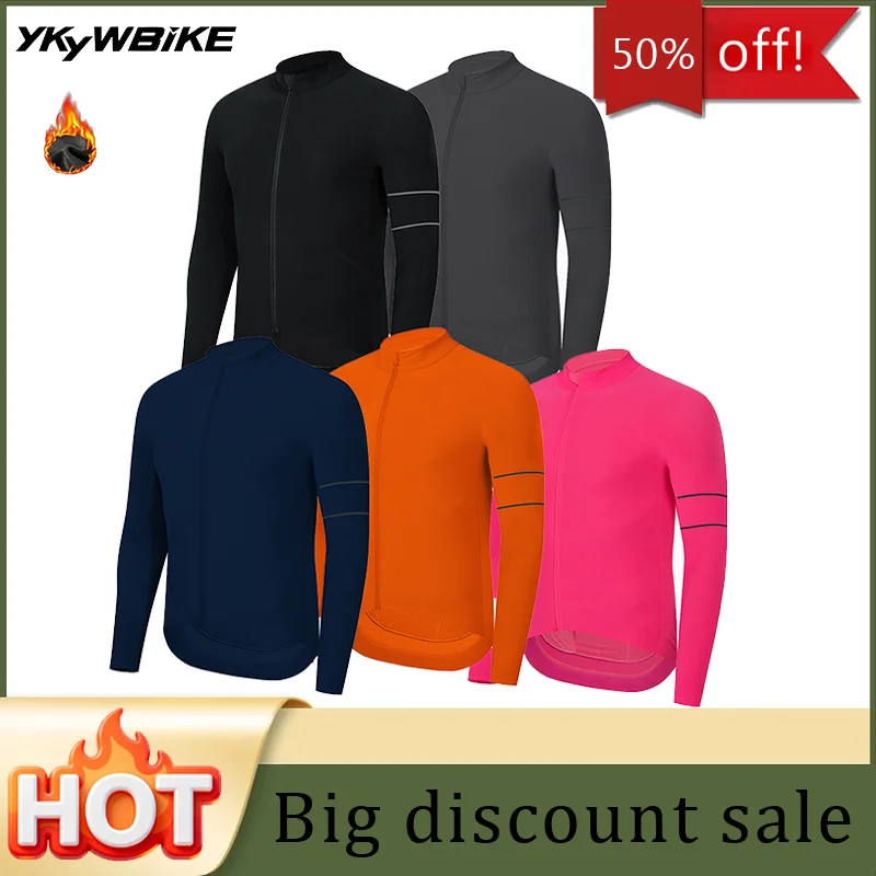 YKYWBIKE Cycling Jacket  MTB Autumn Long Sleeve Jersey Bike Clothes Thermal FleeceBicycle Clothing Jersey  Colorsful 사이클링