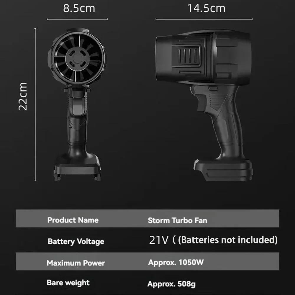 Imagem -06 - Velocidade Variável sem Fio Super Poderoso Air Blower Velocidade Variável Ventilador de Jato Recarregável Motor da Escova Ventilador Turbo para Bateria Makita