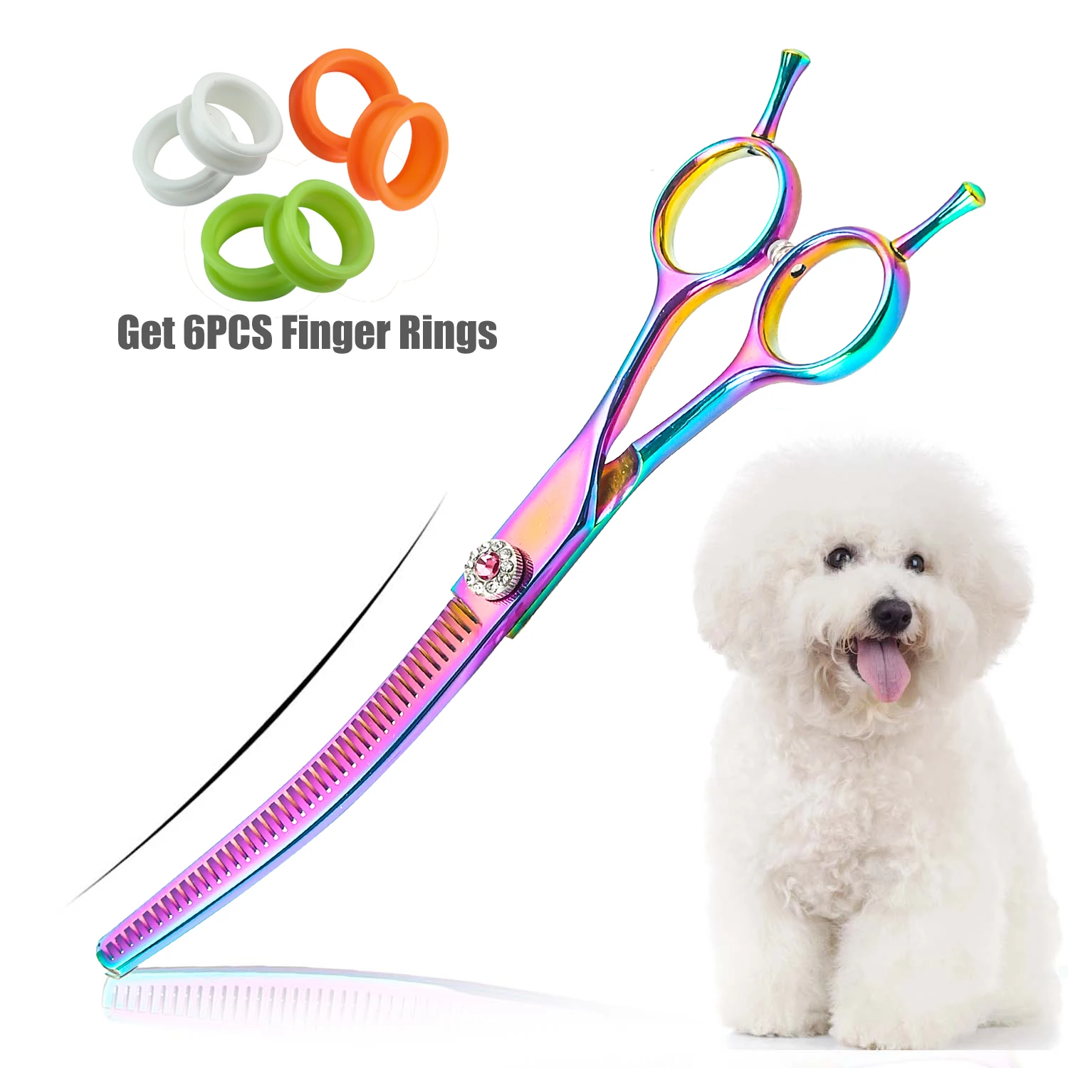 Up Curved Thinning Scissors Dog Grooming Scissors Professional Pet Thinning Scissors Hair Grooming for Dog Cat