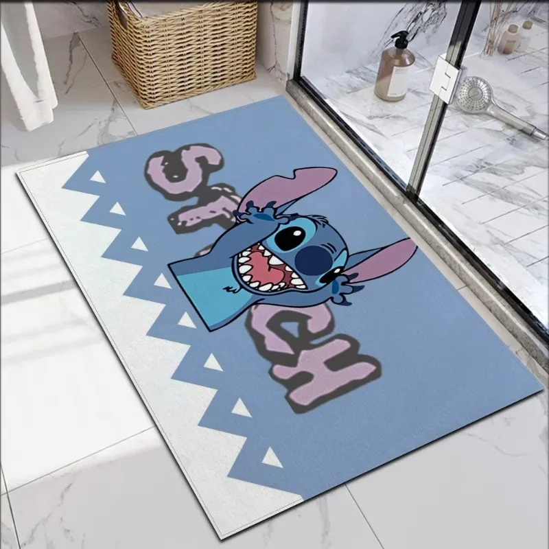 MINISO ديزني غرزة الكرتون لطيف سجادة باب غرفة الطفل غرفة نوم الحمام المطبخ مدخل السجاد ديكور المنزل عدم الانزلاق قابل للغسل البساط #3