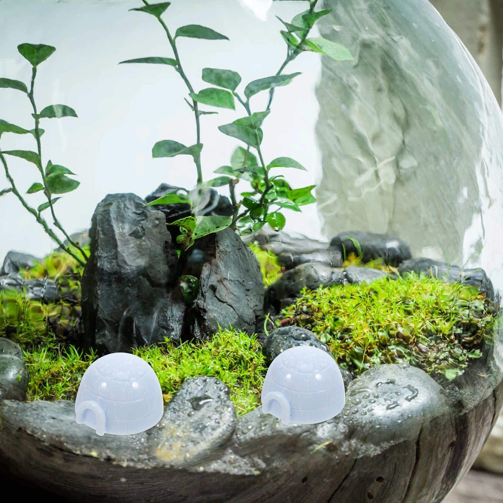 

4 Pcs Igloo Statue Home Decor Ice House Decorations Decorative Cartoon Figurines for The Figures Luminous Farm