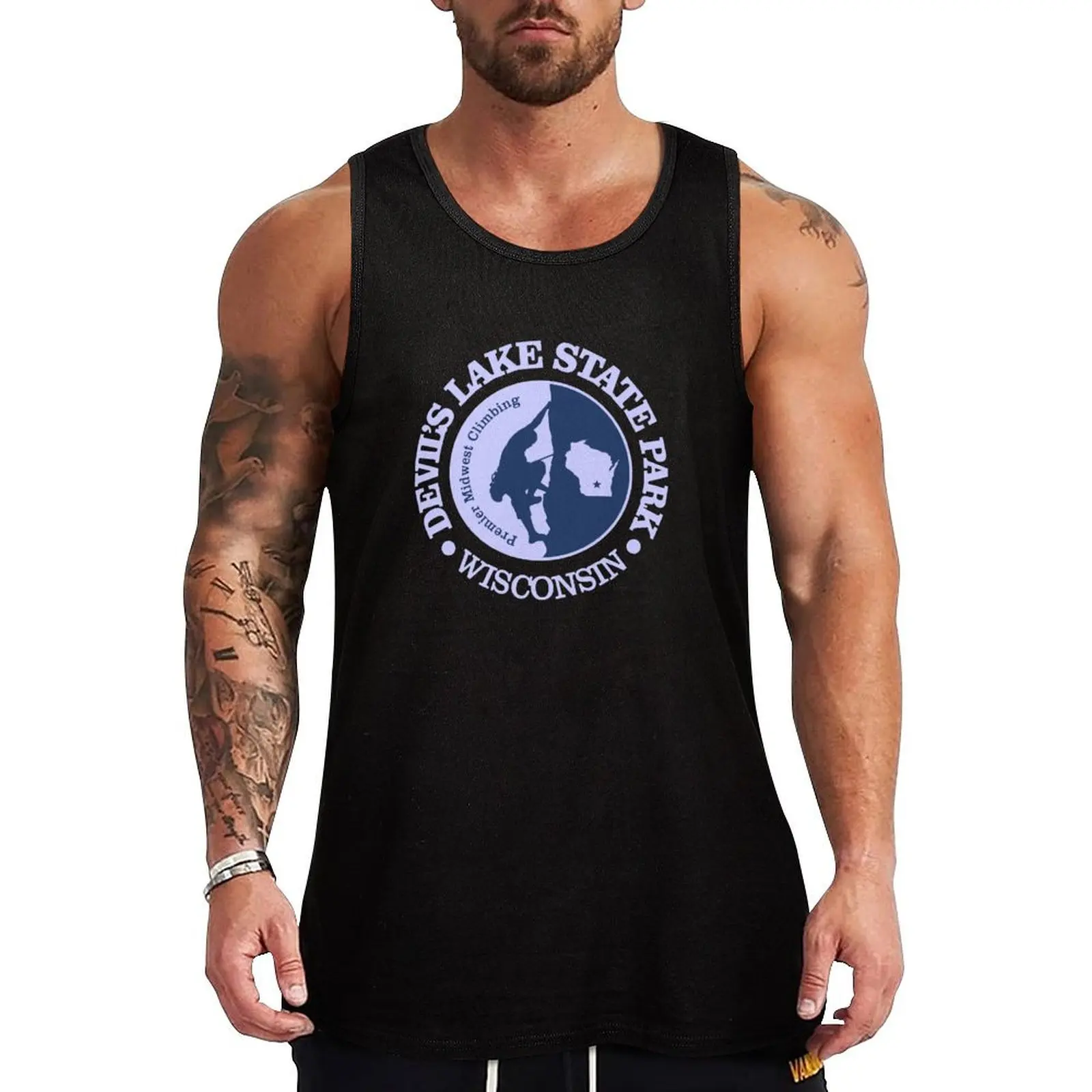 Devil_s Lake Climbing. (CLB) Tank Top sleeveless tshirts for men sports t-shirts for men T-shirt man