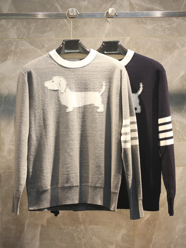 

Повседневный вязаный свитер с круглым вырезом для мужчин, весна-осень 2026, новый, удобный, дышащий, теплый, модный трикотаж