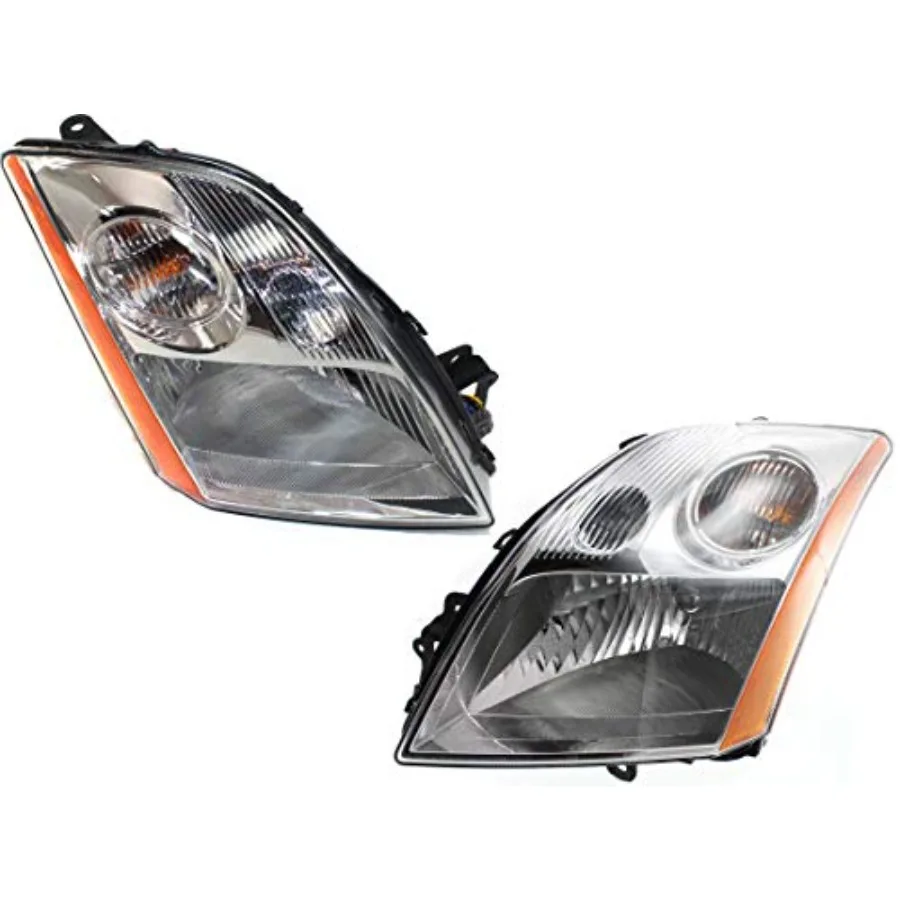 Driver and Passenger Side Headlight Assembly for Nissan Sentra 20072009 Sedan with Halogen Bulbs Included Replaces OEM Parts 26