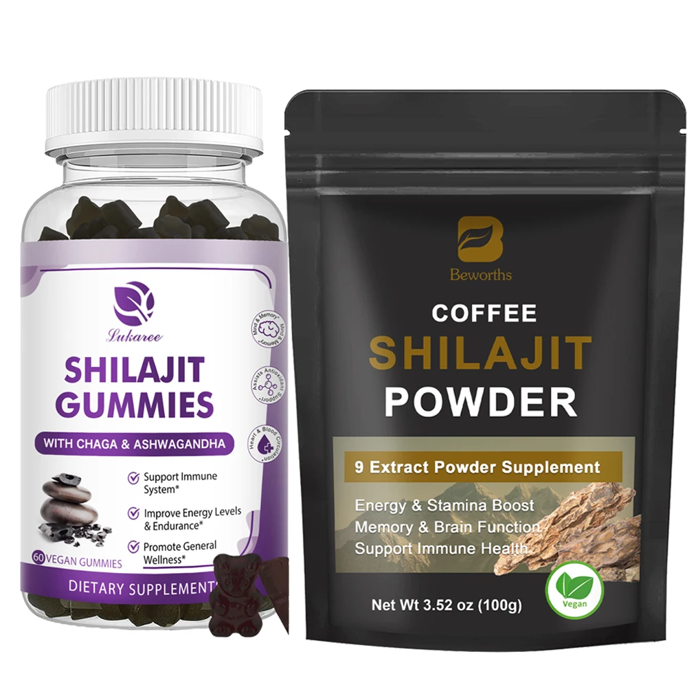 9 in 1Original Shilajit Gummies and Drink Brain Focus and Memory Health Supplements Gifts for Men Energy and Stamina Support