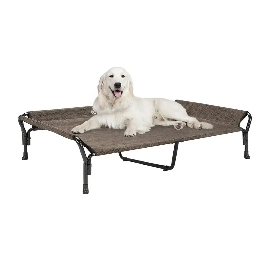 

Cooling Elevated Dog Bed, XL Raised Pet Cot with Guardrail amp Slope Headrest, Durable Breathable Teslin Mesh, NonSlip Feet, Was