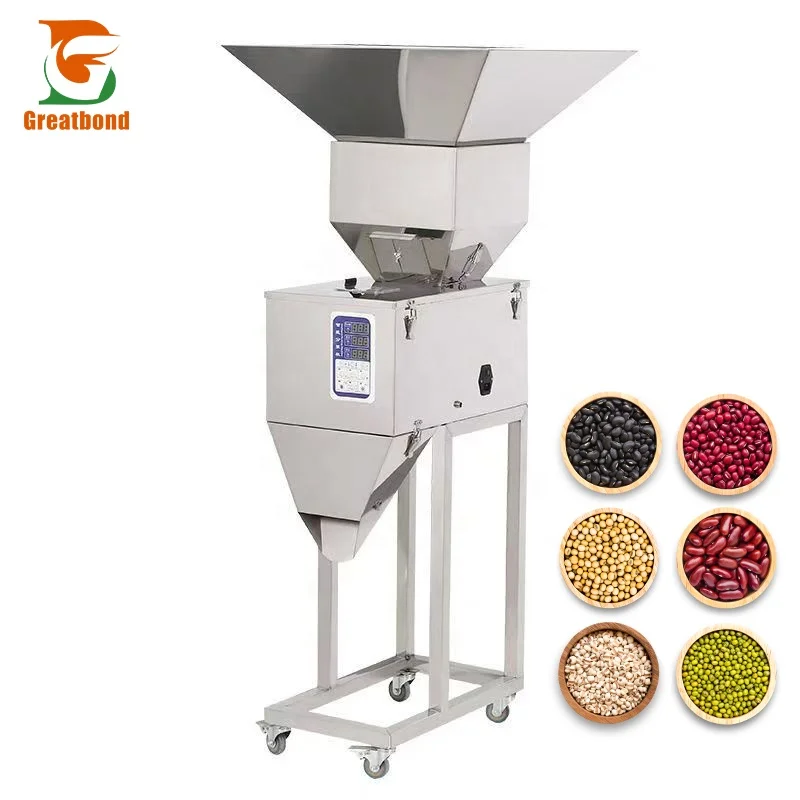 Commercial Large Hopper Coffee Flour Powder Sugar Seed Tea Popcorn Nut Rice Spice Bag Weighing Packing Automatic Filling Machine