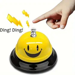 1pc Call Bell Lovely Smile Face Desk Service Ding For Restaurant Hotel Room Kitchen Party Office Elderly Large Yellow Cute Bell