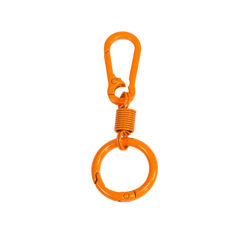 2pcs Colorful Spring Keychain Carabiner Buckle Key Rings