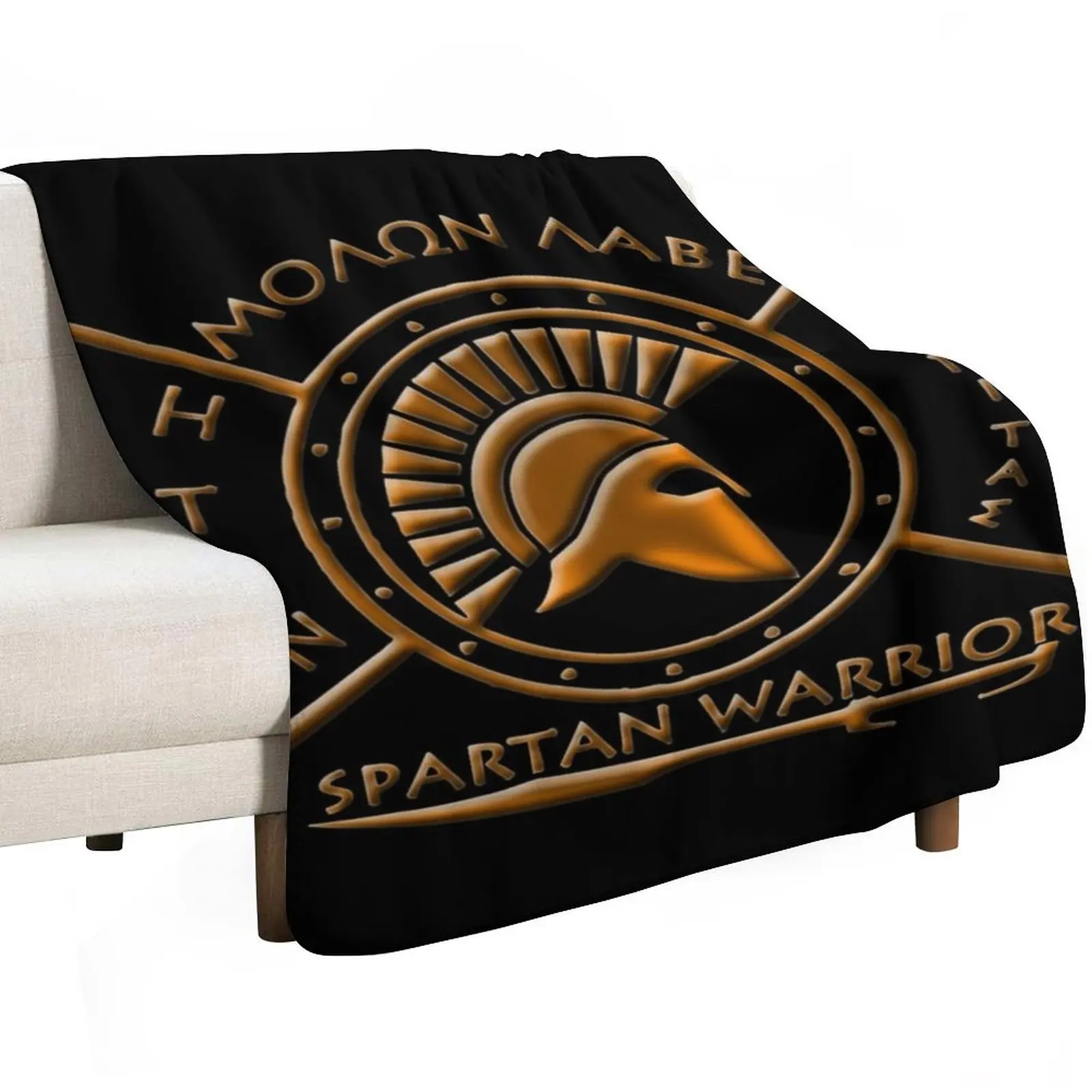 Spartan warrior - Molon lave and come back with your shield or on it Throw Blanket Plush Moving Shaggy Thins Blankets