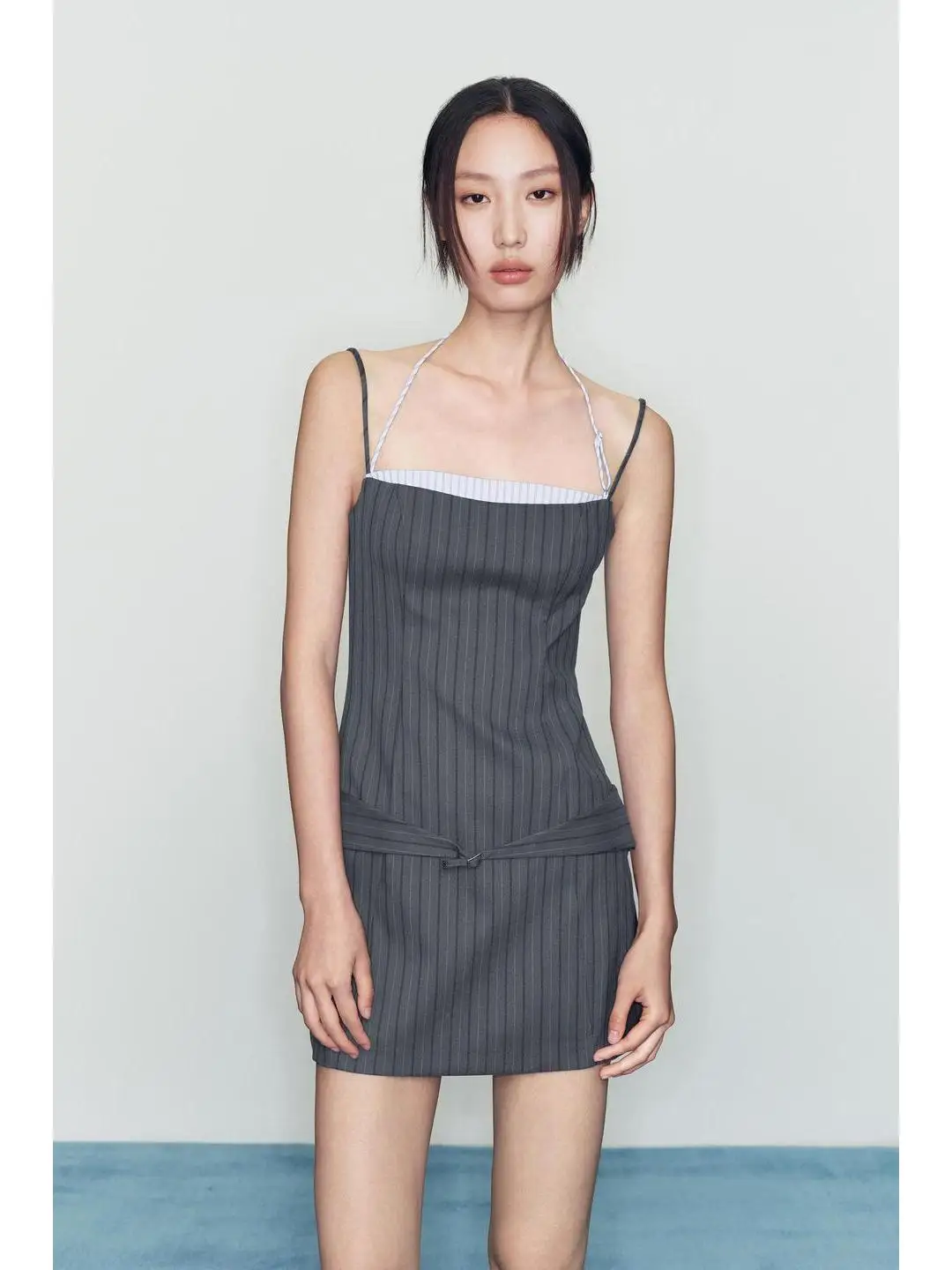 

Облегающее полосатое лоскутное прямое платье на бретельках Dr Sweet Sle из ПВХ-ткани А-силуэта Свевое свадебное летнее платье