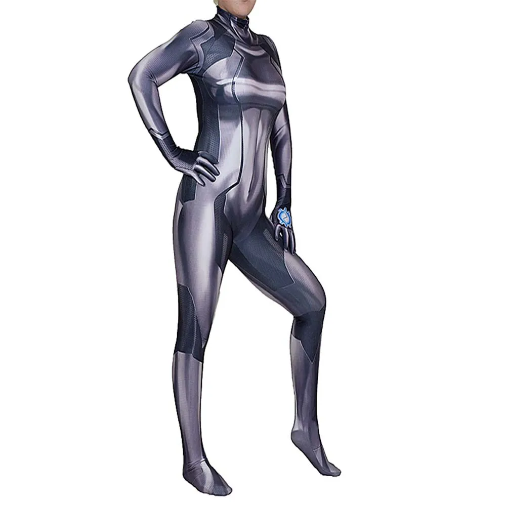 

Halloween Adults Female Black Grey Samus Zero Aran Cosplay Costumes Superhero Zentai Suit Bodysuit Woman Party Jumpsuits