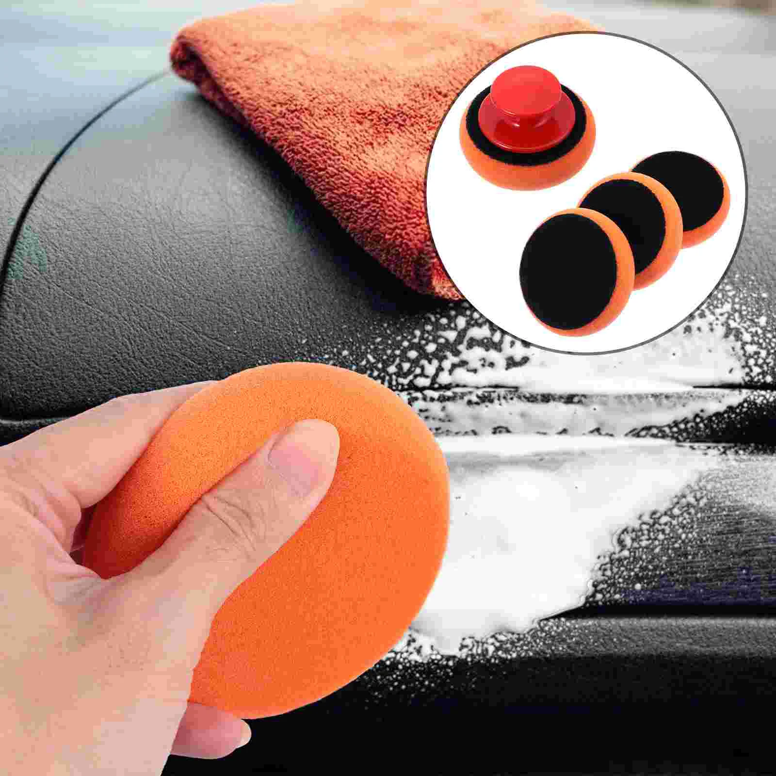 Polishing Waxing Sponge Buffing Pad Car Accessories Supplies Pads Suite with Handle