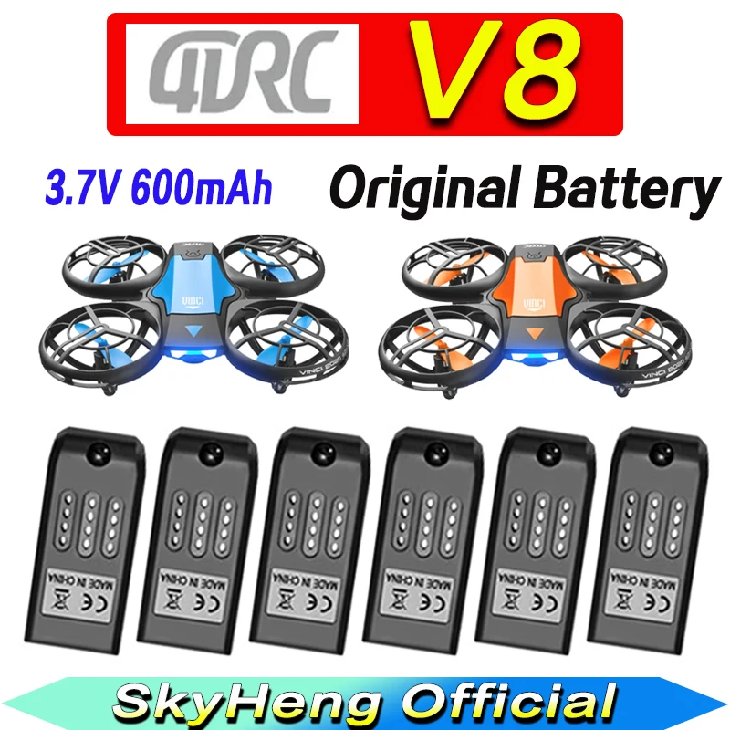 Original V8 RC Aircraft Battery 3.7V 600MAH For 4DRC V8 Quadcopter/V8 Drone Spare Replacement Battery Accessories Part