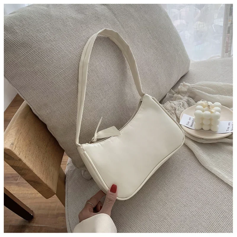 Retro Solid Color Totes Bags 2023 New Women\'s Fashion Handbags PU Leather Shoulder Underarm Bag Casual Women Shoulder Bag