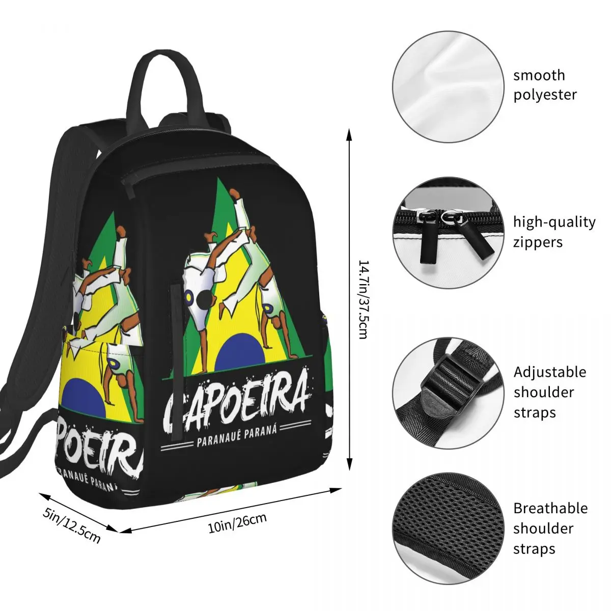 Capoeira Paranaue Backpack Student BookBag Children School Bag Laptop Shoulder Bags Boys Girls
