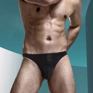 Männliche monochrome atmungsaktive Baumwolle, Tanga, Nähen, ohne Schlaganfall, Sporthöfen, sexy T-Back, exotische Dessous, Plus Größe, männlich 8 Hauptverkäufe - №1