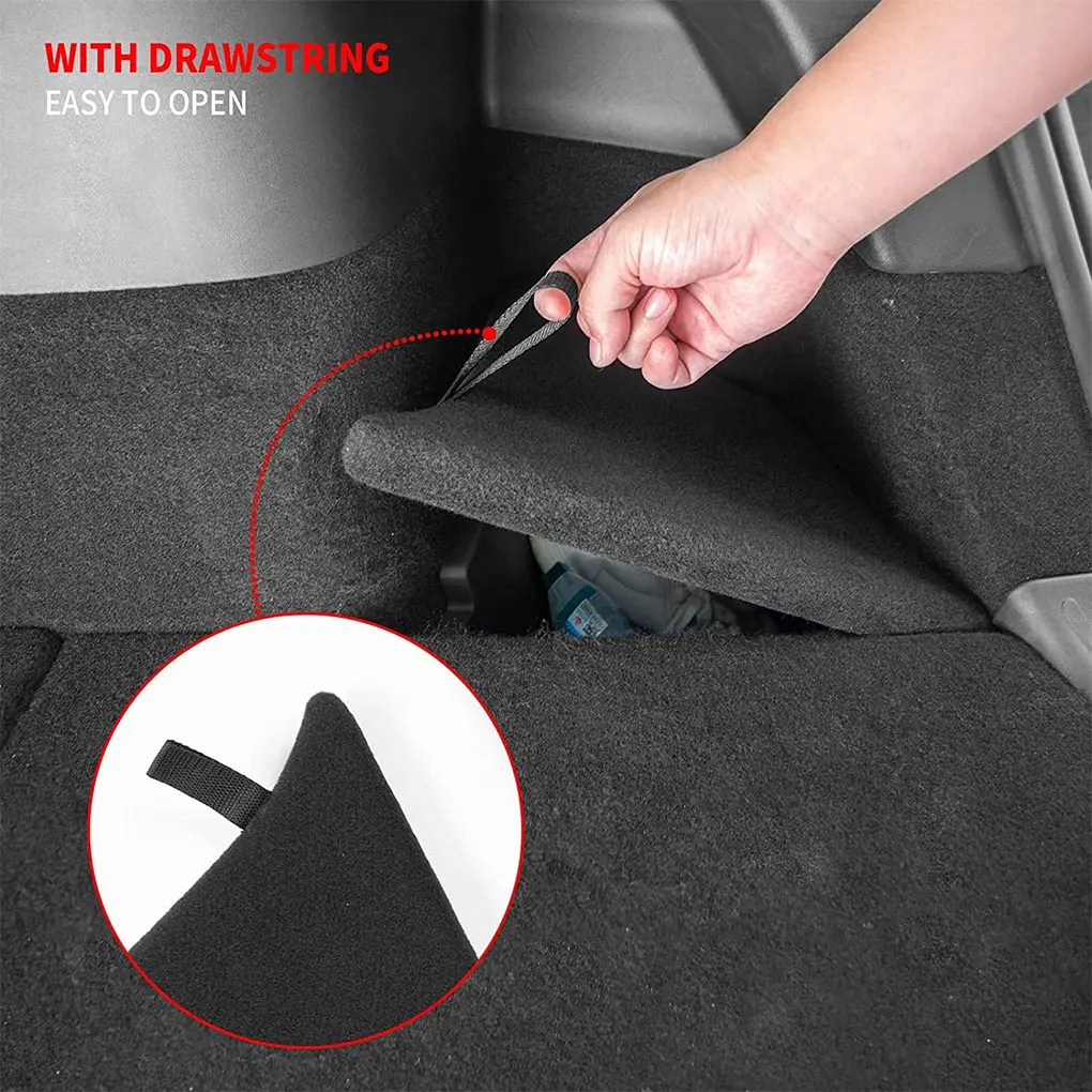 Car Trunk Side Storage Box For Tesla Model Y 2020-24 Hollow Cover Organizer Flocking Mat Partition Board Stowing Tidying