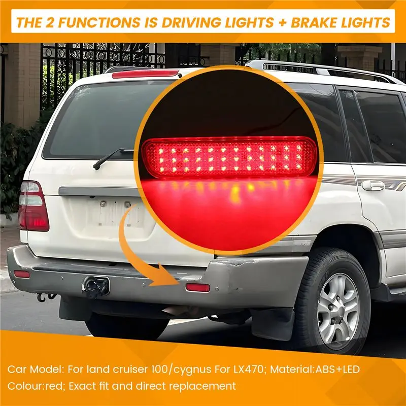 Reliable-Car LED Rear Bumper Reflector Light For Toyota Land Cruiser 100/Cygnus LX470 LED Warning Light Brake Lamp Tail Lantern