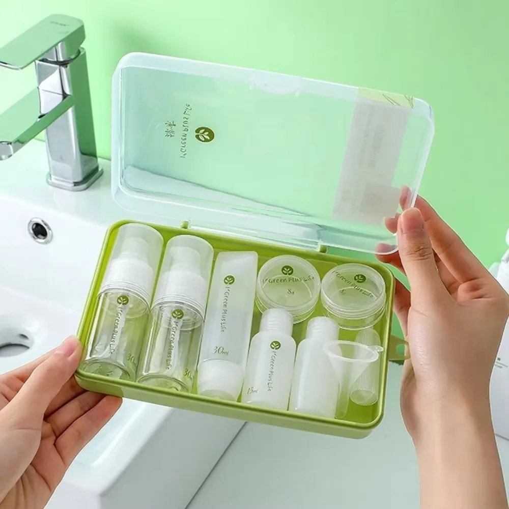 10PCS Dispenser Cosmetico Da Viaggio Bottiglie Set Spremere Tubo Lozione Shampoo Bottiglie Spray Riutilizzabili Barattolo di Crema Contenitori Cosmetici