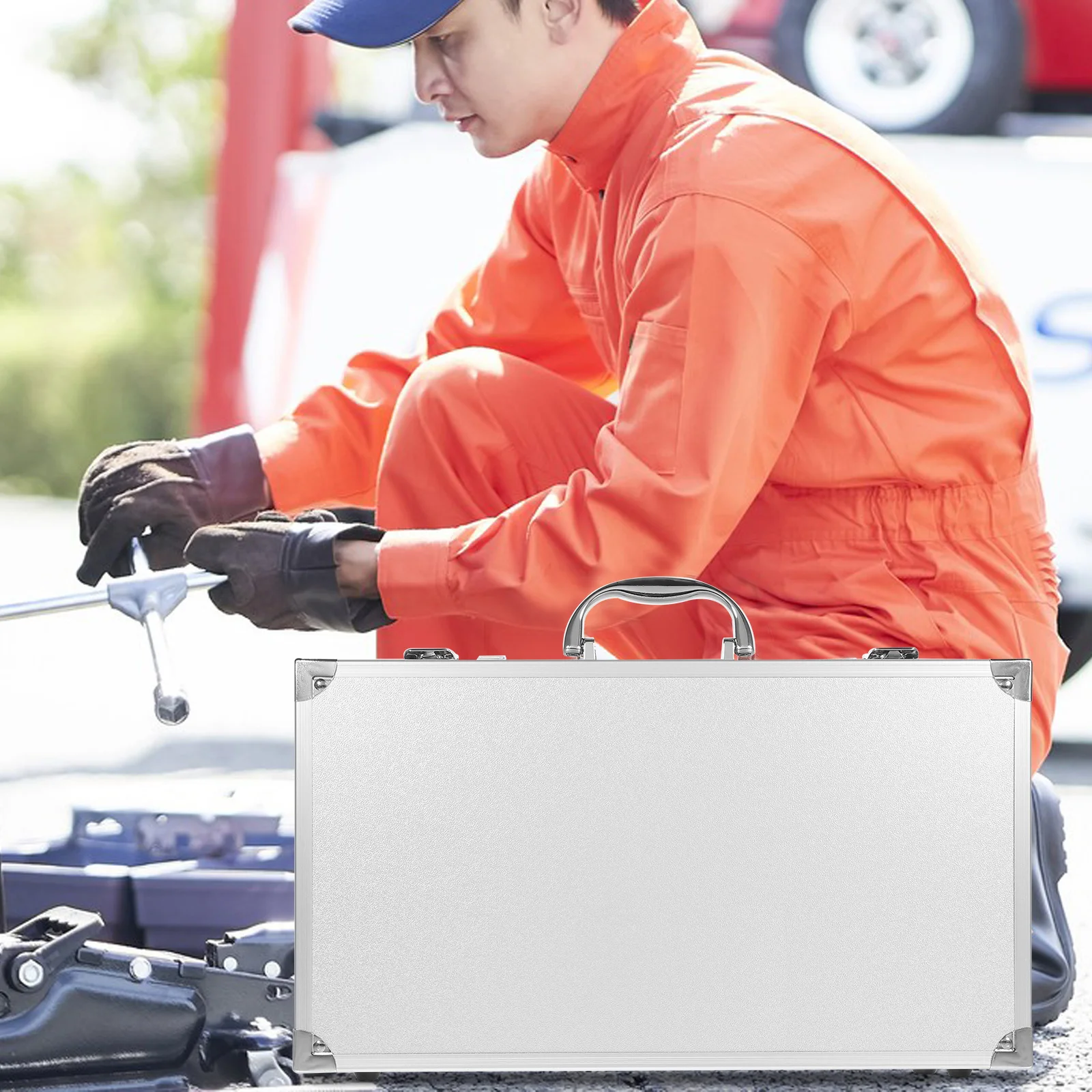 Toolbox Aluminum Alloy Storage Case Instrument Jewelry Hard Carrying Suitcase Travel Metal Bag