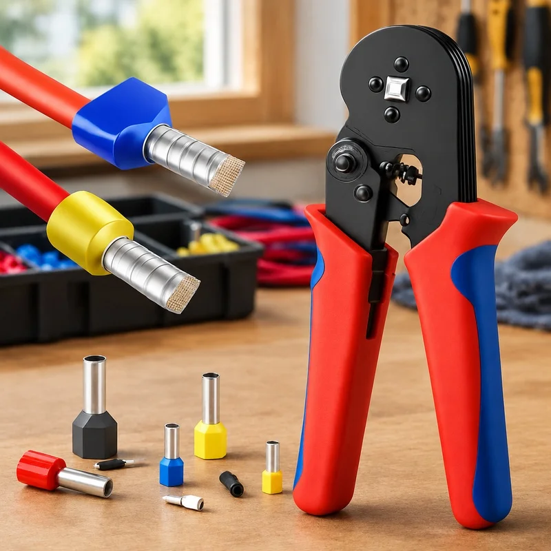 Comprehensive Crimping Tool Set for 23-7 AWG Wires with Ferrule Clamps 0.25-10mm and Tubular Terminal Accessories