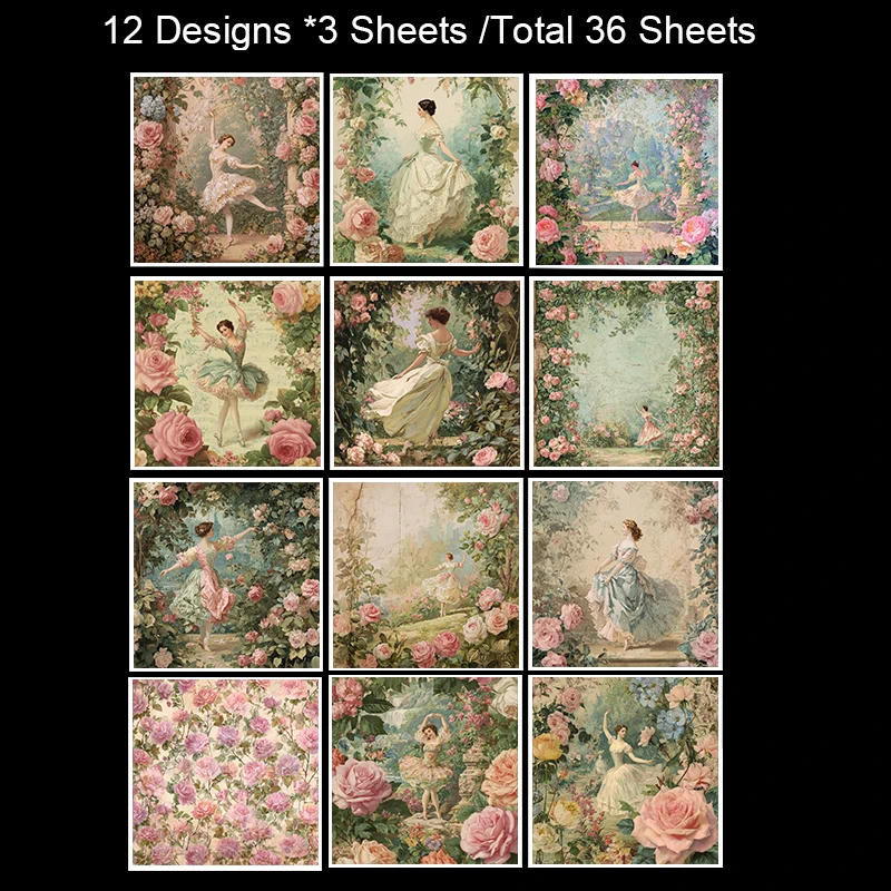 Paket Kertas Scrapbook (36 Lembar, 6x6 inci): Motif Bulu Bohemian untuk Scrapbooking, Origami & Junk Journal Boho.