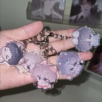 Anime Wait For Me After School Key Chains Two-sided Keychain Game Cartoon Chen Jingshen Yu Fan Acrylic Pendant Keyring