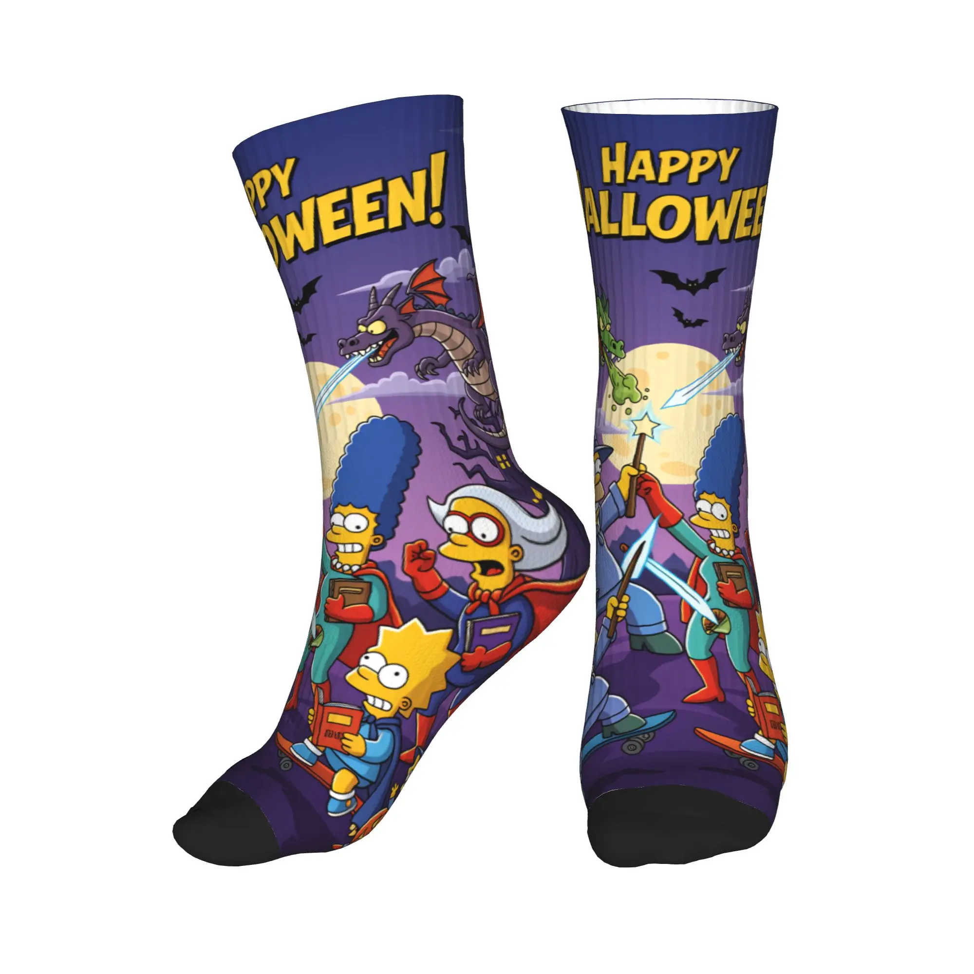

Funny S-Simpsons Happy Halloween Stockings Custom Vintage Socks Winter Anti Sweat Socks Adults Men Climbing Medium Soft Socks