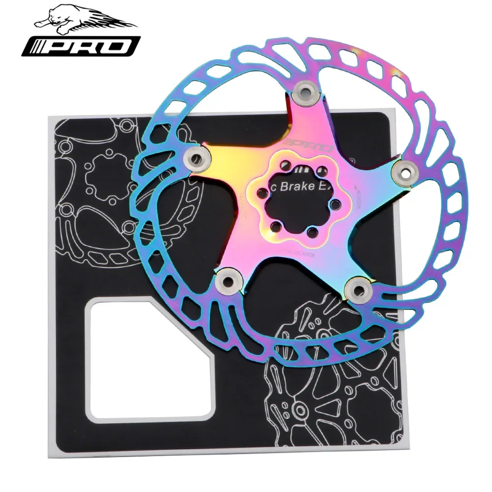 IIIPRO MTB Mountain Bike Floating Disc Brake Rotor Electroplate Color 140/160/180/203mm 6 Bolts Bicycle Parts Stainless Steel